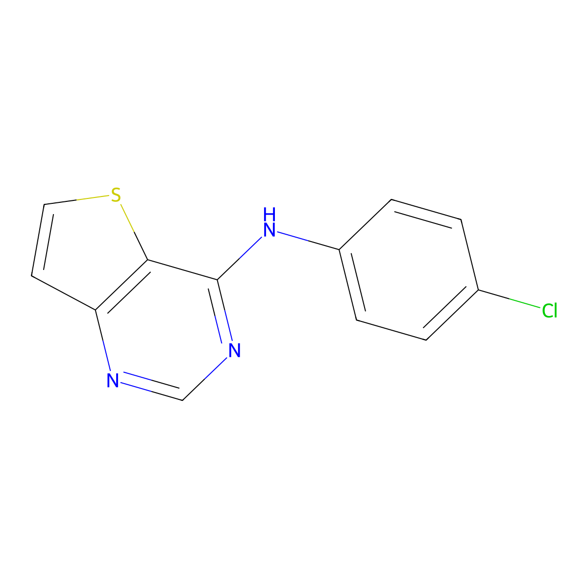 N-(4-chlorophenyl)thieno[3,2-d]pyrimidin-4-amine molecular structure, CAS 1025411-96-4