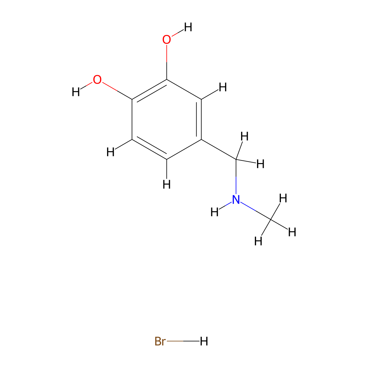 4-[(Methylamino)methyl]pyrocatechol Hydrobromide molecular structure, CAS 1025423-95-3
