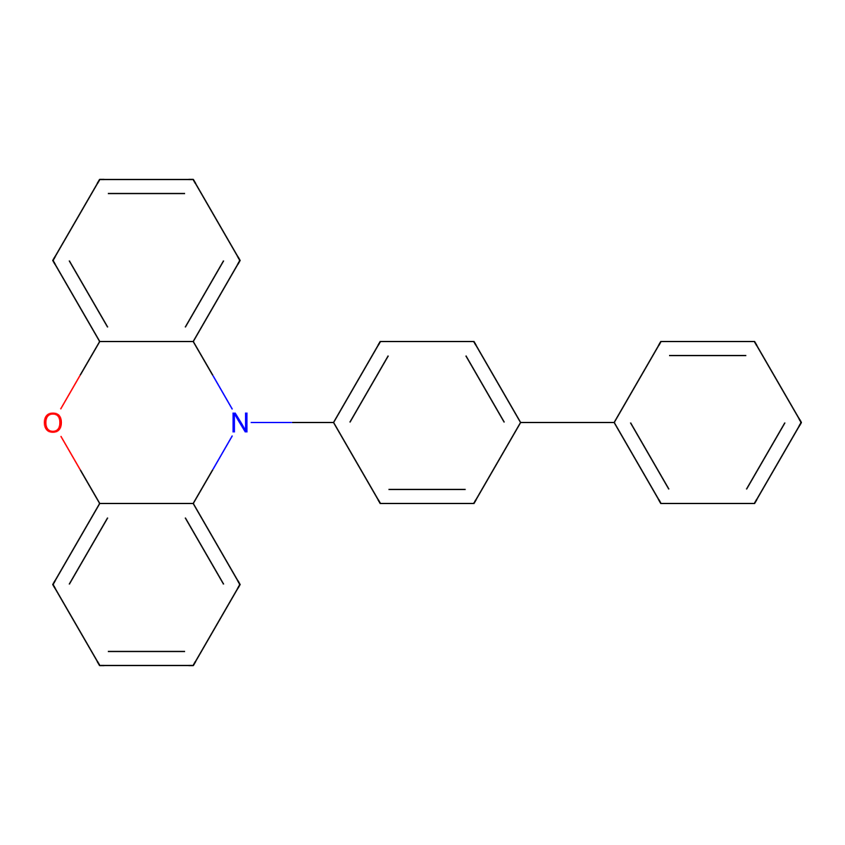 10-{[1,1'-biphenyl]-4-yl}-10H-phenoxazine molecular structure, CAS 102543-41-9