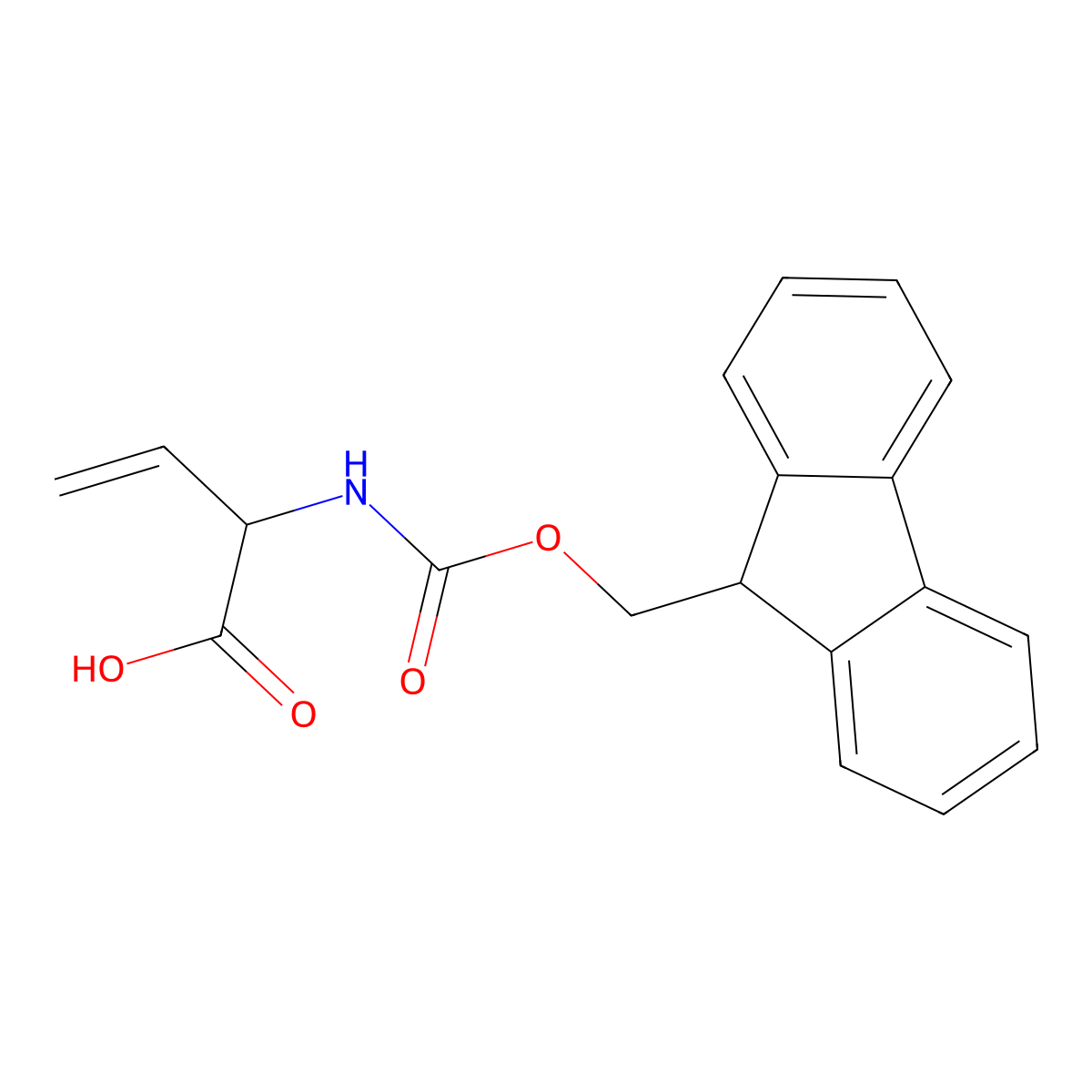 (S)-2-((((9H-Fluoren-9-yl)methoxy)carbonyl)amino)but-3-enoic acid molecular structure, CAS 1025434-04-1