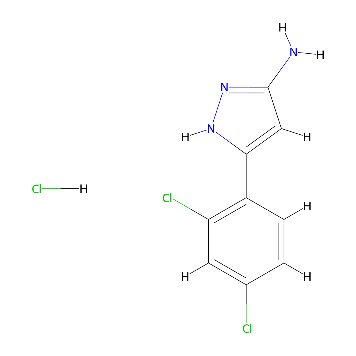 5-(2,4-Dichloro-phenyl)-2H-pyrazol-3-ylamine hydrochloride molecular structure, CAS 1025447-48-6