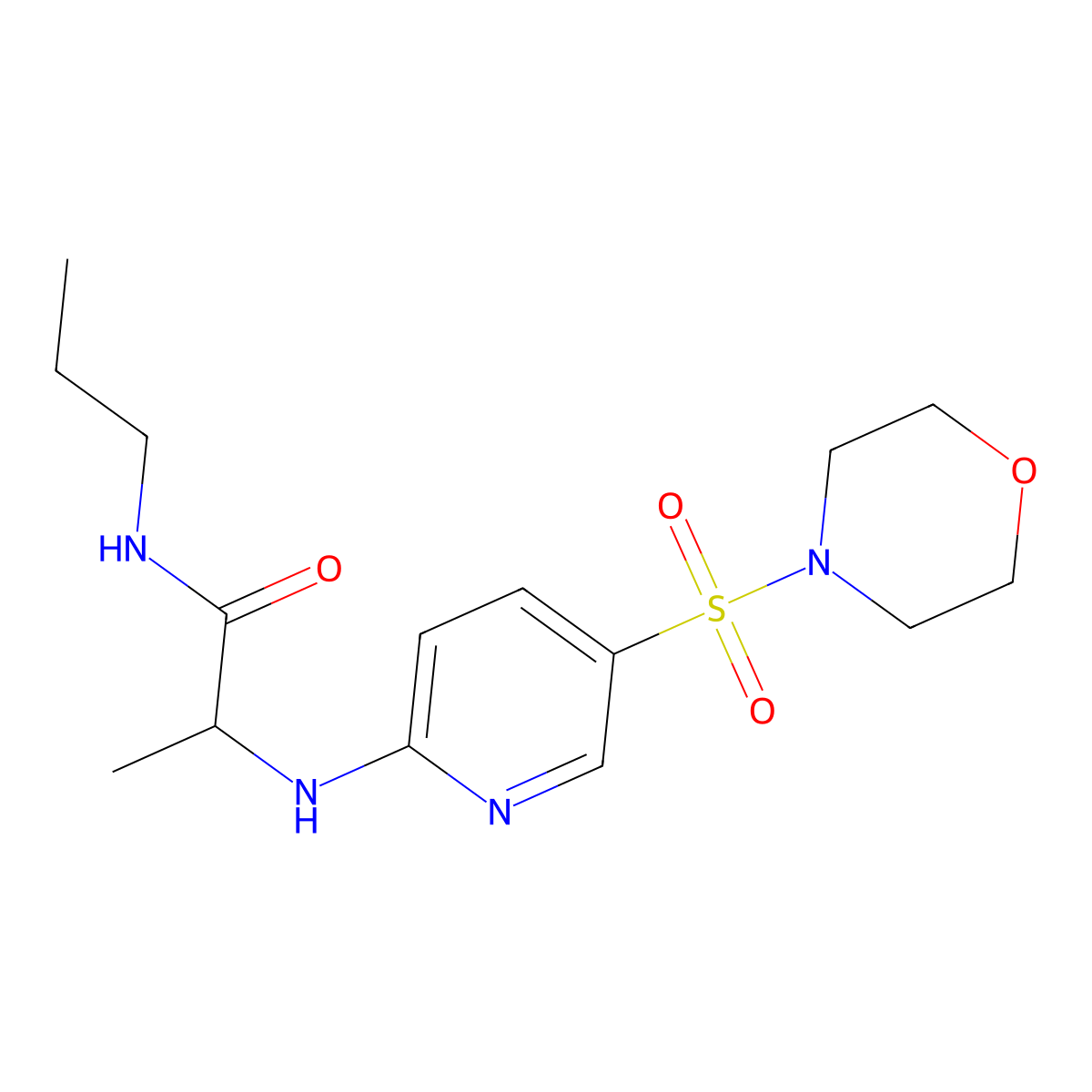 2-{[5-(morpholine-4-sulfonyl)pyridin-2-yl]amino}-N-propylpropanamide molecular structure, CAS 1025447-63-5