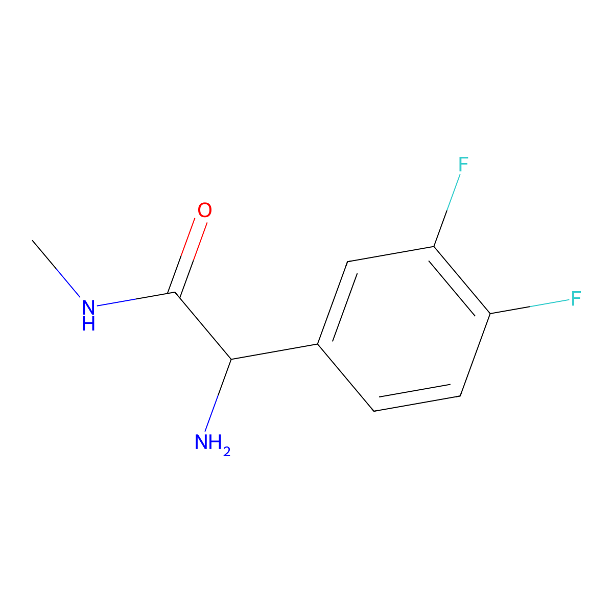 2-amino-2-(3,4-difluorophenyl)-N-methylacetamide molecular structure, CAS 1025448-40-1
