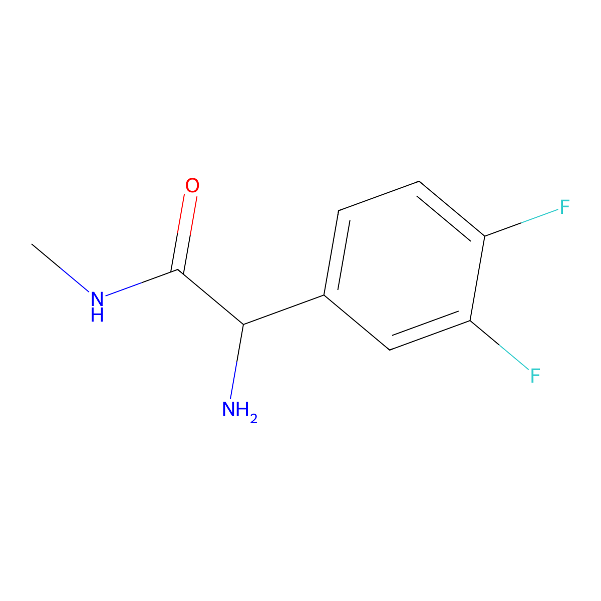 2-amino-2-(3,4-difluorophenyl)-N-methylacetamide molecular structure, CAS 1025448-40-1