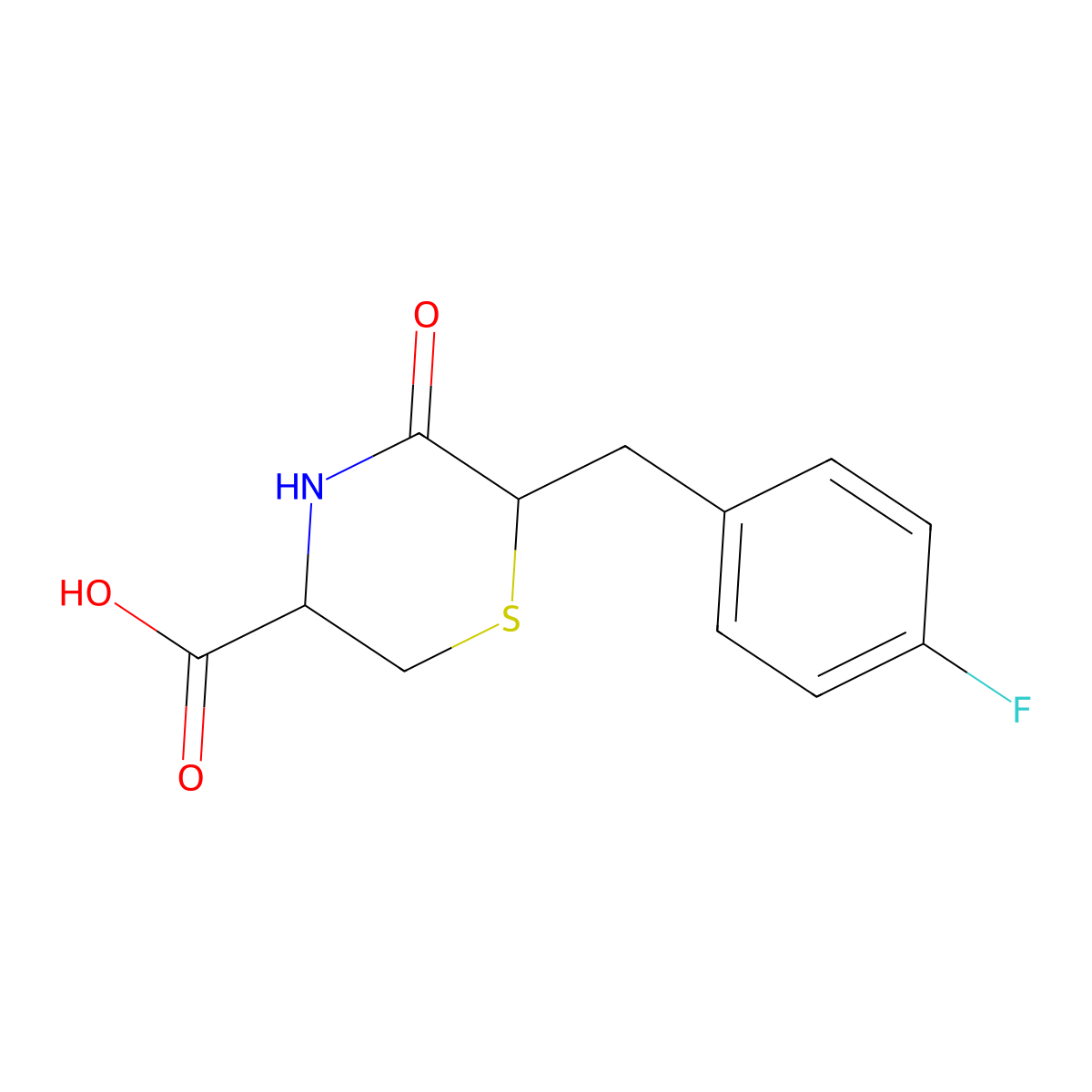 6-(4-Fluorobenzyl)-5-oxothiomorpholine-3-carboxylic acid molecular structure, CAS 1025448-57-0