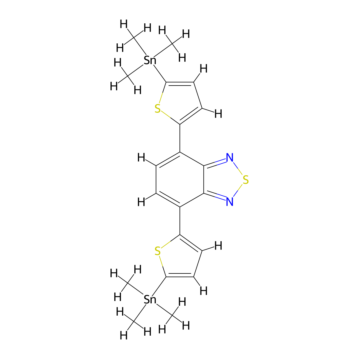 2,1,3-Benzothiadiazole, 4,7-bis(5-(trimethylstannyl)-2-thienyl)- molecular structure, CAS 1025451-57-3