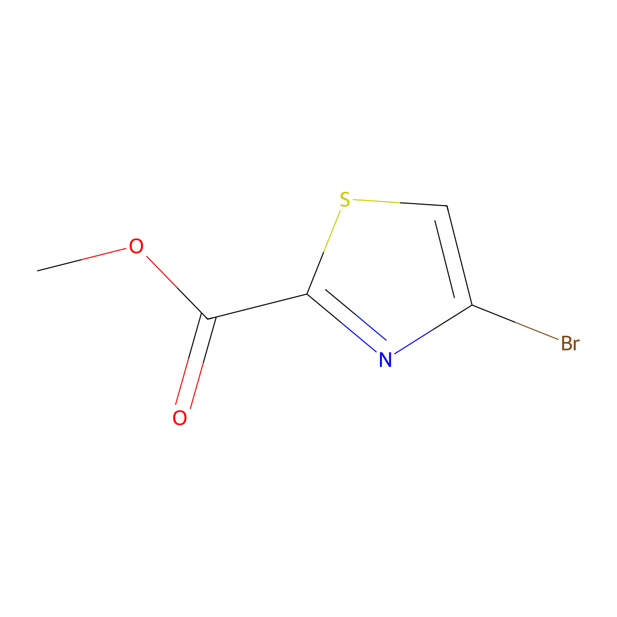 Methyl 4-bromo-2-thiazole-carboxylate molecular structure, CAS 1025468-06-7