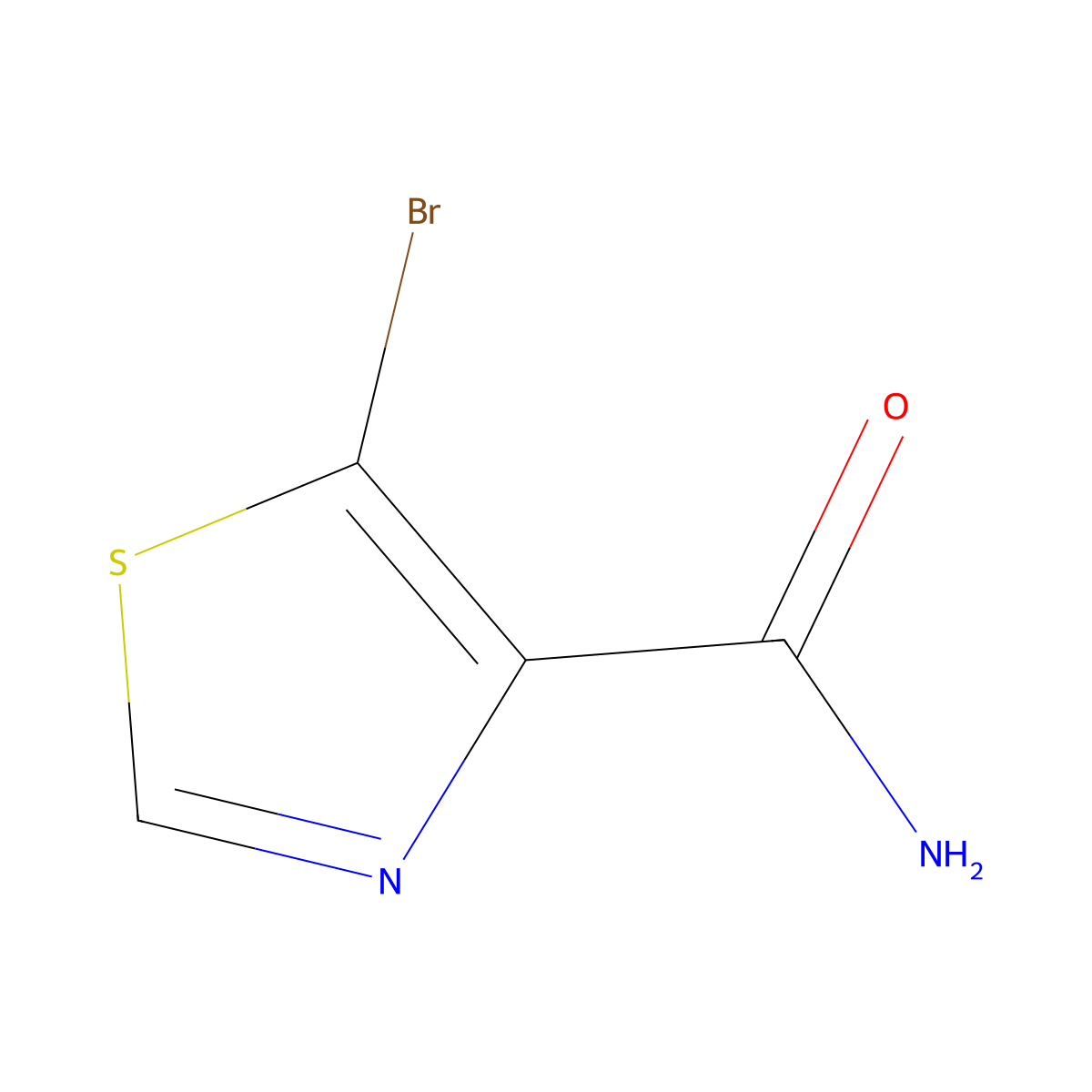 5-Bromothiazole-4-carboxamide molecular structure, CAS 1025468-10-3