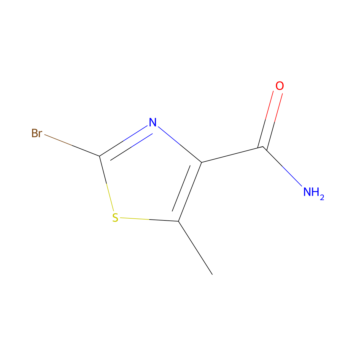 2-Bromo-5-methylthiazole-4-carboxamide molecular structure, CAS 1025468-14-7
