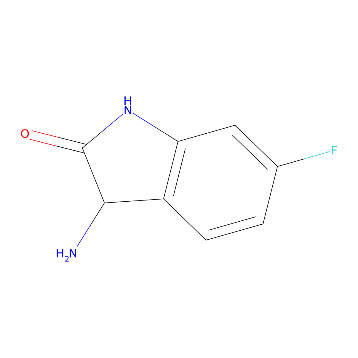 3-Amino-6-fluoro-1,3-dihydro-2H-indol-2-one molecular structure, CAS 1025469-03-7