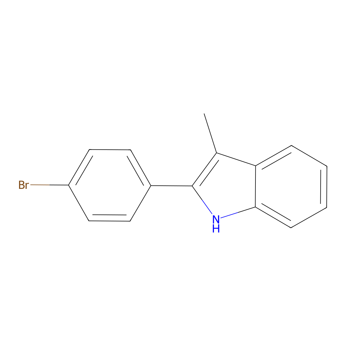 2-(4-bromophenyl)-3-methyl-1H-indole molecular structure, CAS 102547-49-9