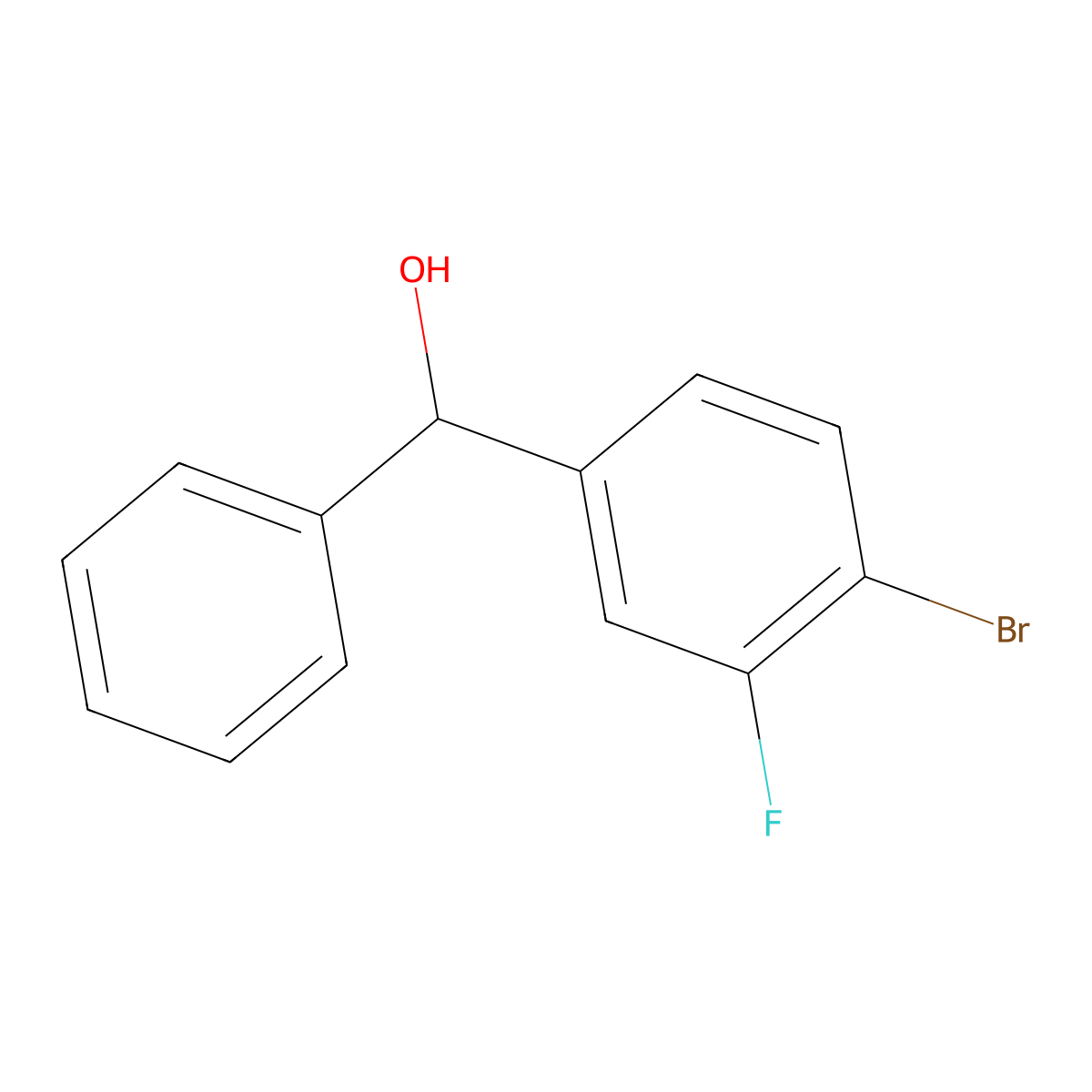 (4-Bromo-3-fluorophenyl)(phenyl)methanol molecular structure, CAS 1025475-05-1