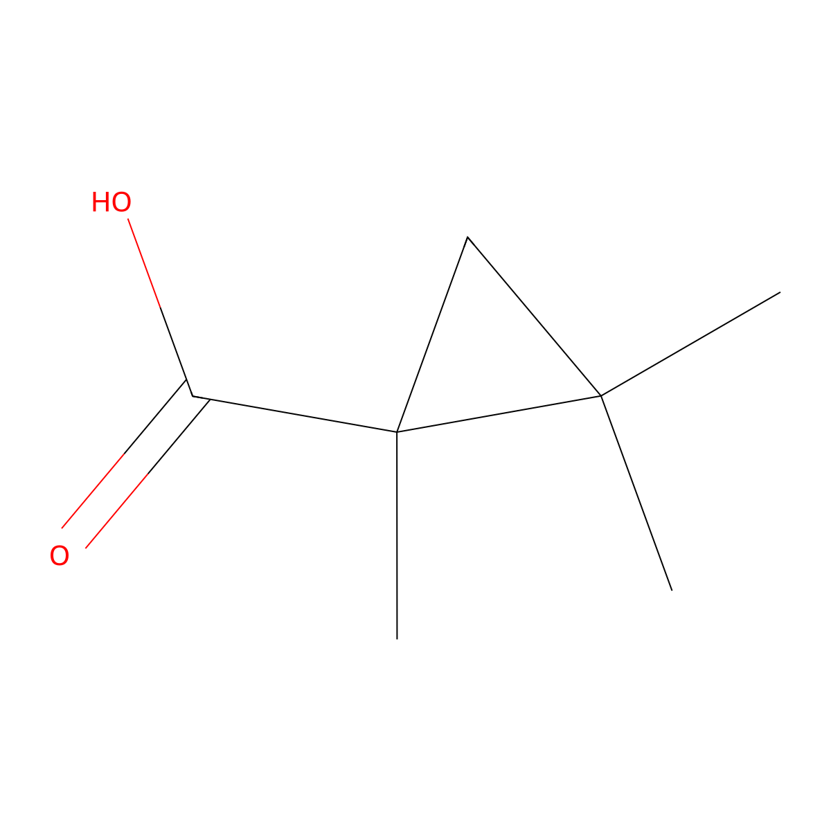 1,2,2-Trimethylcyclopropane-1-carboxylic acid molecular structure, CAS 102548-13-0