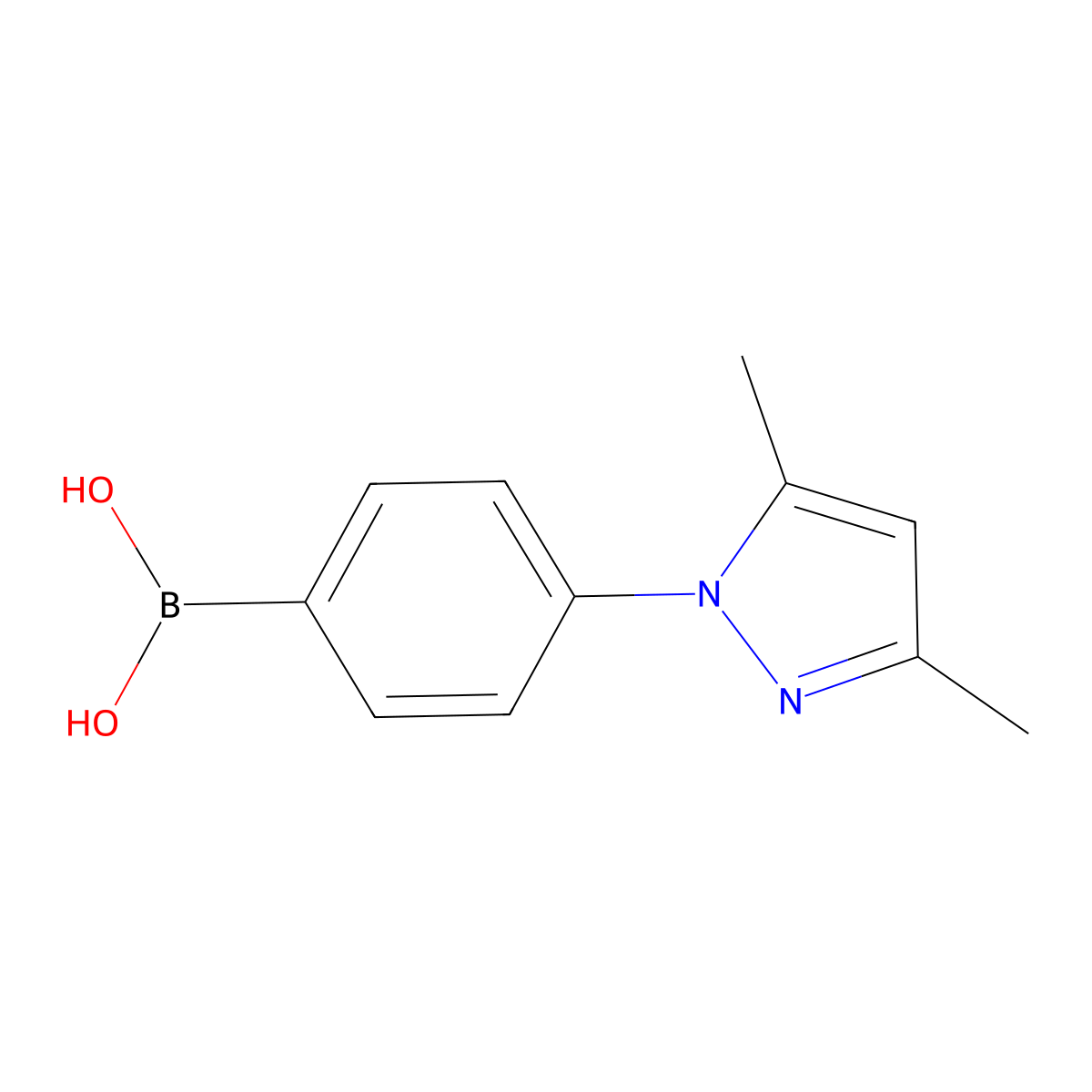 (4-(3,5-dimethyl-1H-pyrazol-1-yl)phenyl)boronic acid molecular structure, CAS 1025495-85-5
