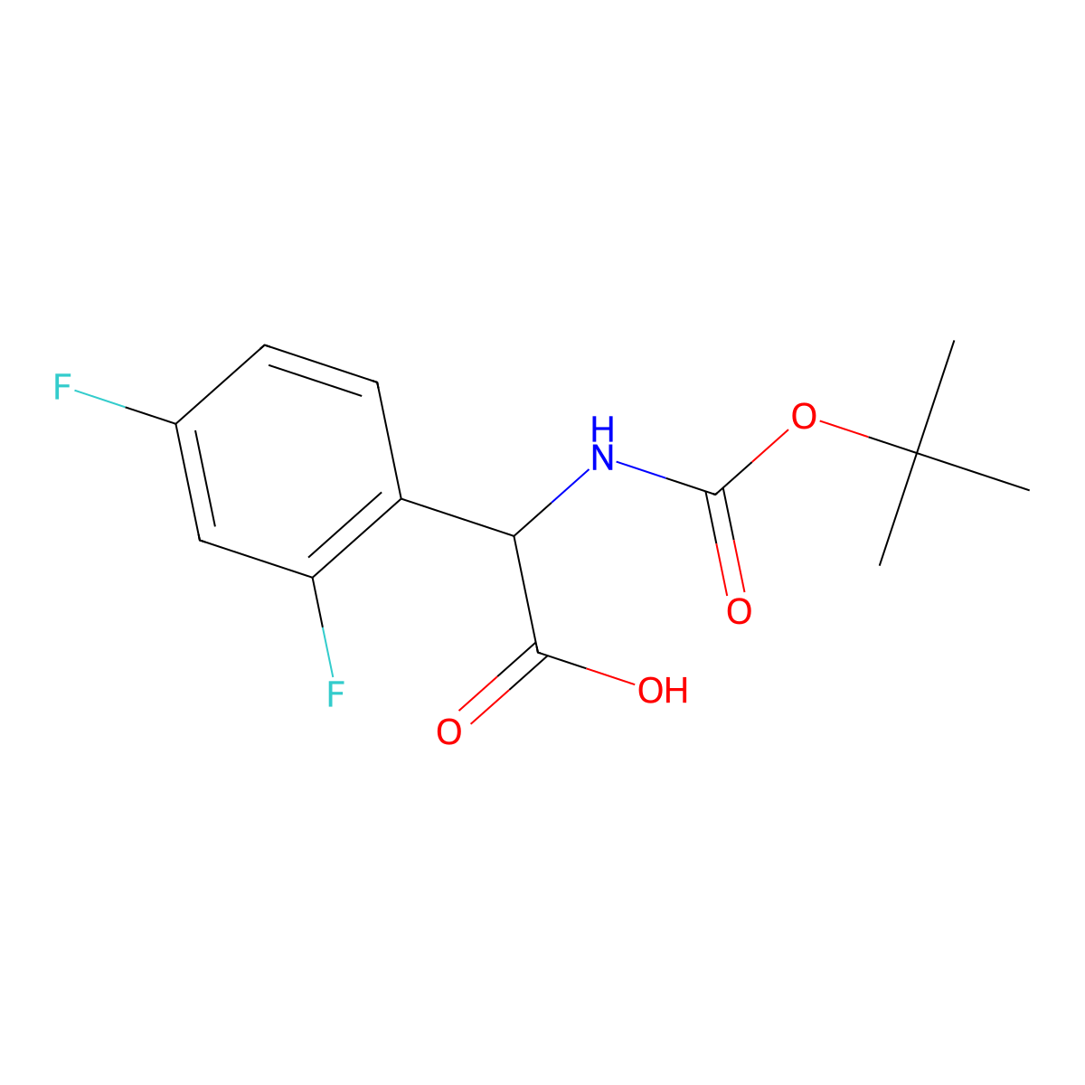 2-((Tert-butoxycarbonyl)amino)-2-(2,4-difluorophenyl)acetic acid molecular structure, CAS 1025496-16-5