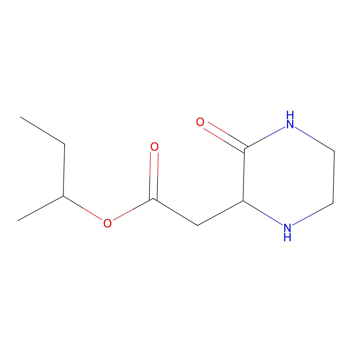 Sec-butyl 2-(3-oxo-2-piperazinyl)acetate molecular structure, CAS 1025496-30-3