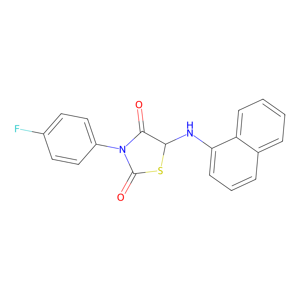 3-(4-Fluorophenyl)-5-[(naphthalen-1-yl)amino]-1,3-thiazolidine-2,4-dione molecular structure, CAS 1025499-76-6