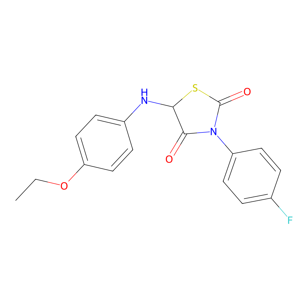 5-((4-Ethoxyphenyl)amino)-3-(4-fluorophenyl)thiazolidine-2,4-dione molecular structure, CAS 1025499-88-0