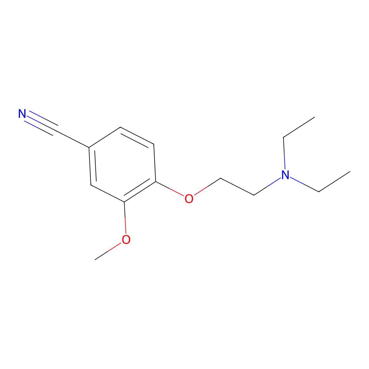 4-[2-(Diethylamino)ethoxy]-3-methoxybenzonitrile molecular structure, CAS 102551-56-4