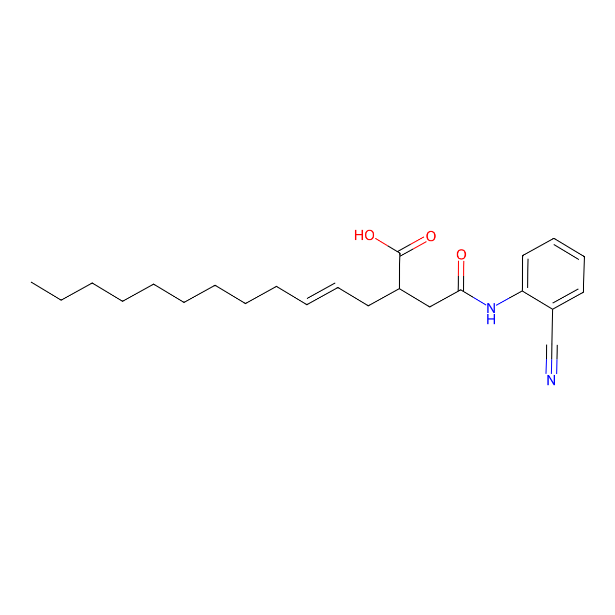 (4E)-2-{[(2-cyanophenyl)carbamoyl]methyl}tetradec-4-enoic acid molecular structure, CAS 1025526-59-3