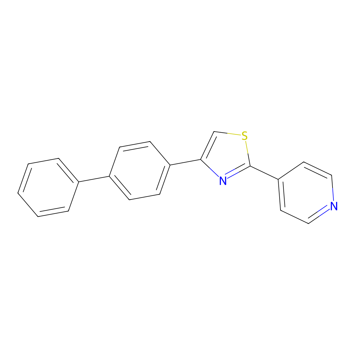 4-(4-Biphenylyl)-2-(4-pyridyl)thiazole molecular structure, CAS 102554-97-2