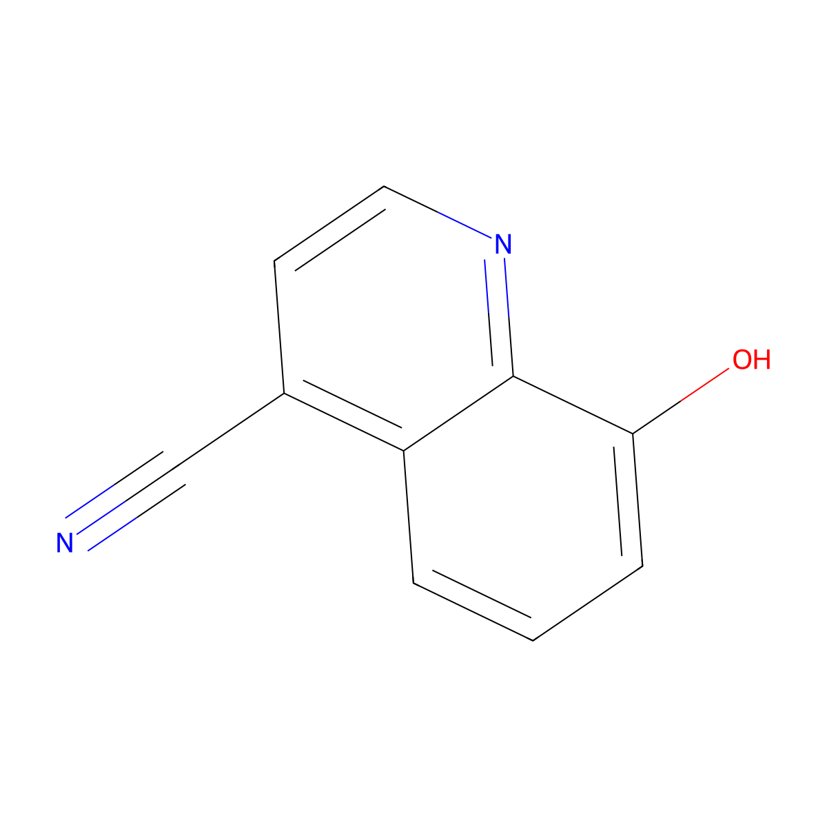 8-Hydroxyquinoline-4-carbonitrile molecular structure, CAS 1025556-11-9