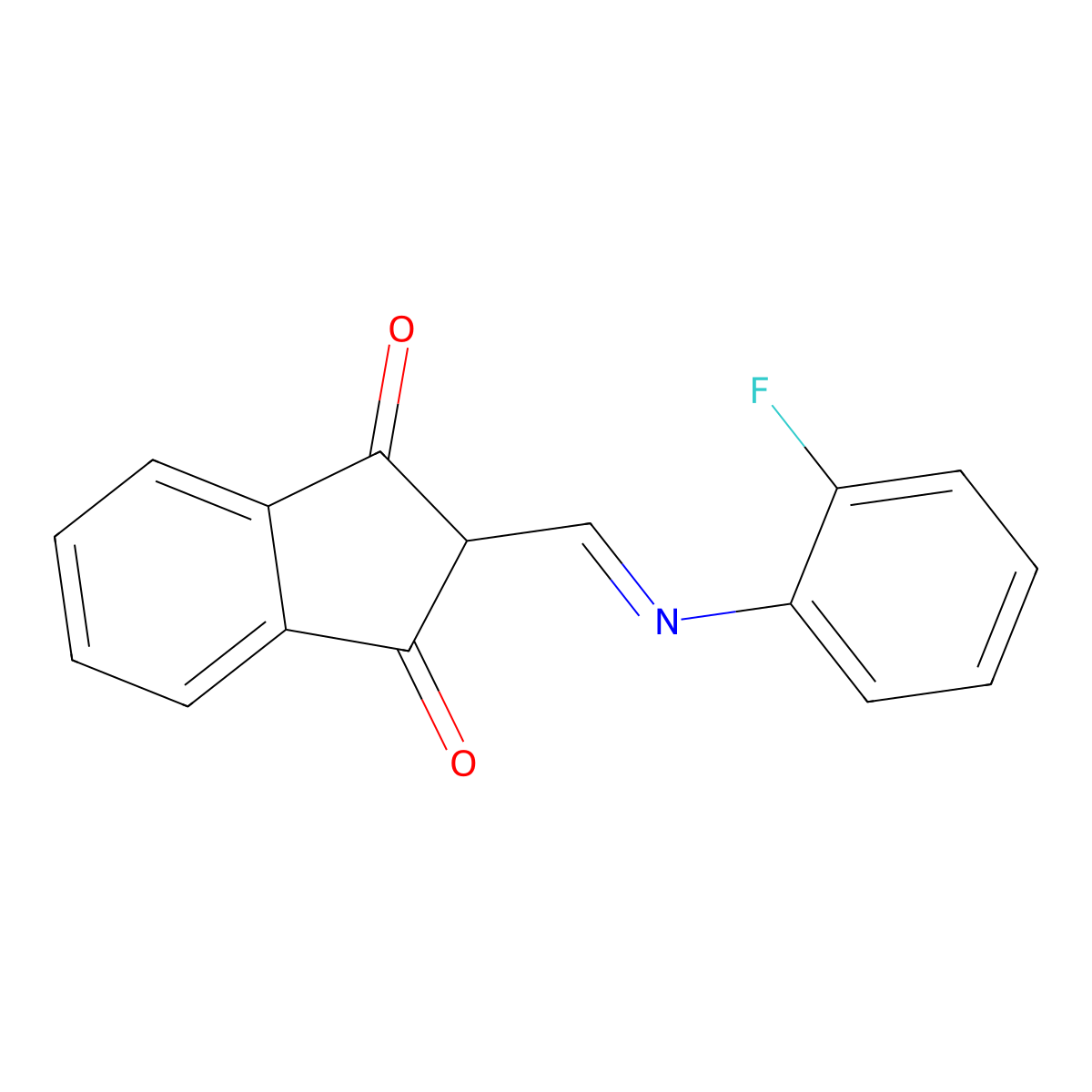2-(2-Fluorophenyl)aminomethyleneindane-1,3-dione molecular structure, CAS 1025573-44-7
