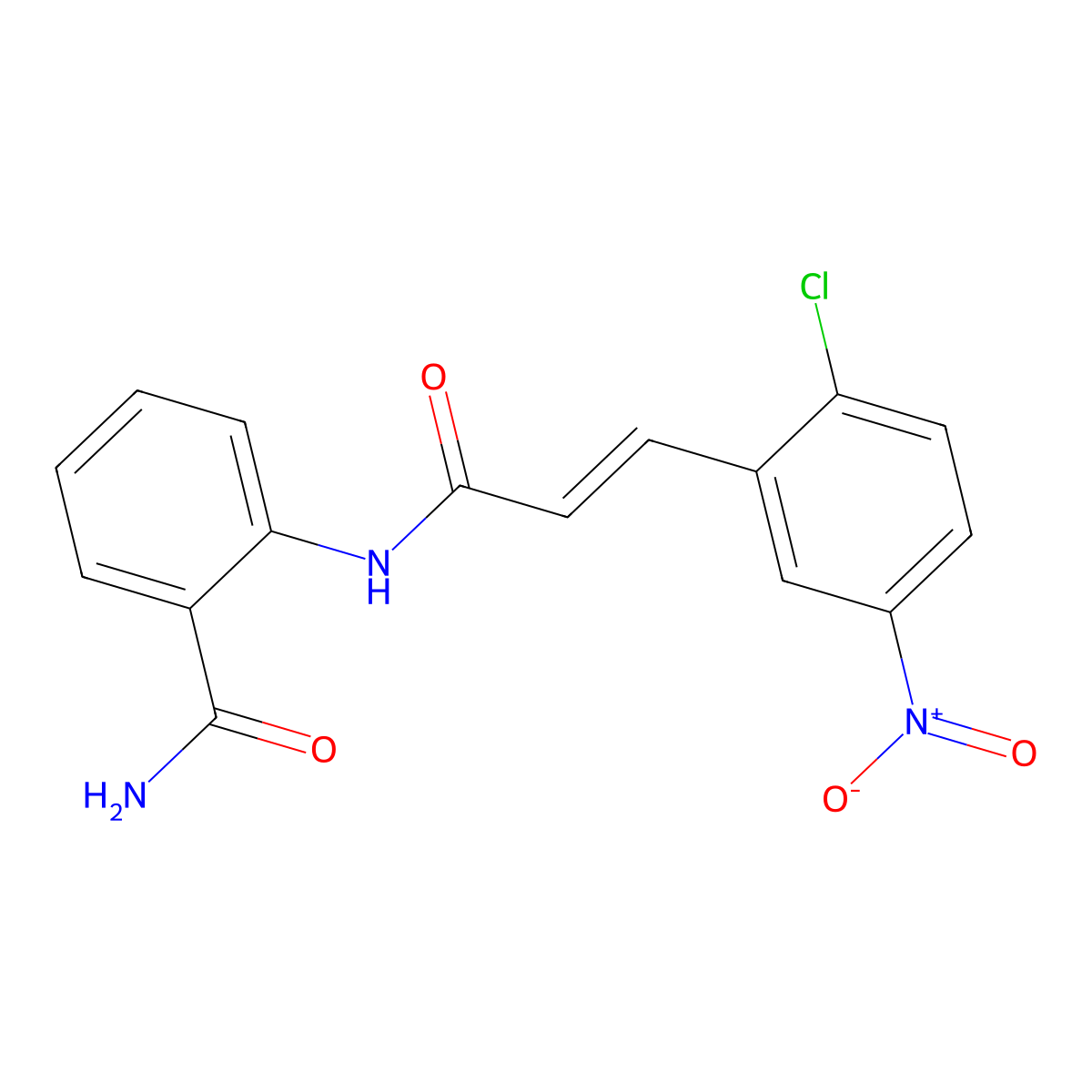 2-[[(E)-3-(2-chloro-5-nitrophenyl)prop-2-enoyl]amino]benzamide molecular structure, CAS 1025578-44-2