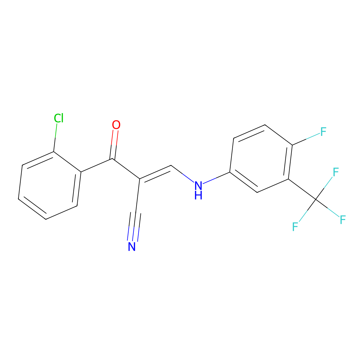 (E)-2-(2-chlorobenzoyl)-3-[4-fluoro-3-(trifluoromethyl)anilino]prop-2-enenitrile molecular structure, CAS 1025596-46-6