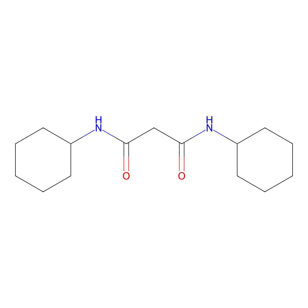 Propanediamide, N,N'-dicyclohexyl- molecular structure, CAS 10256-00-5