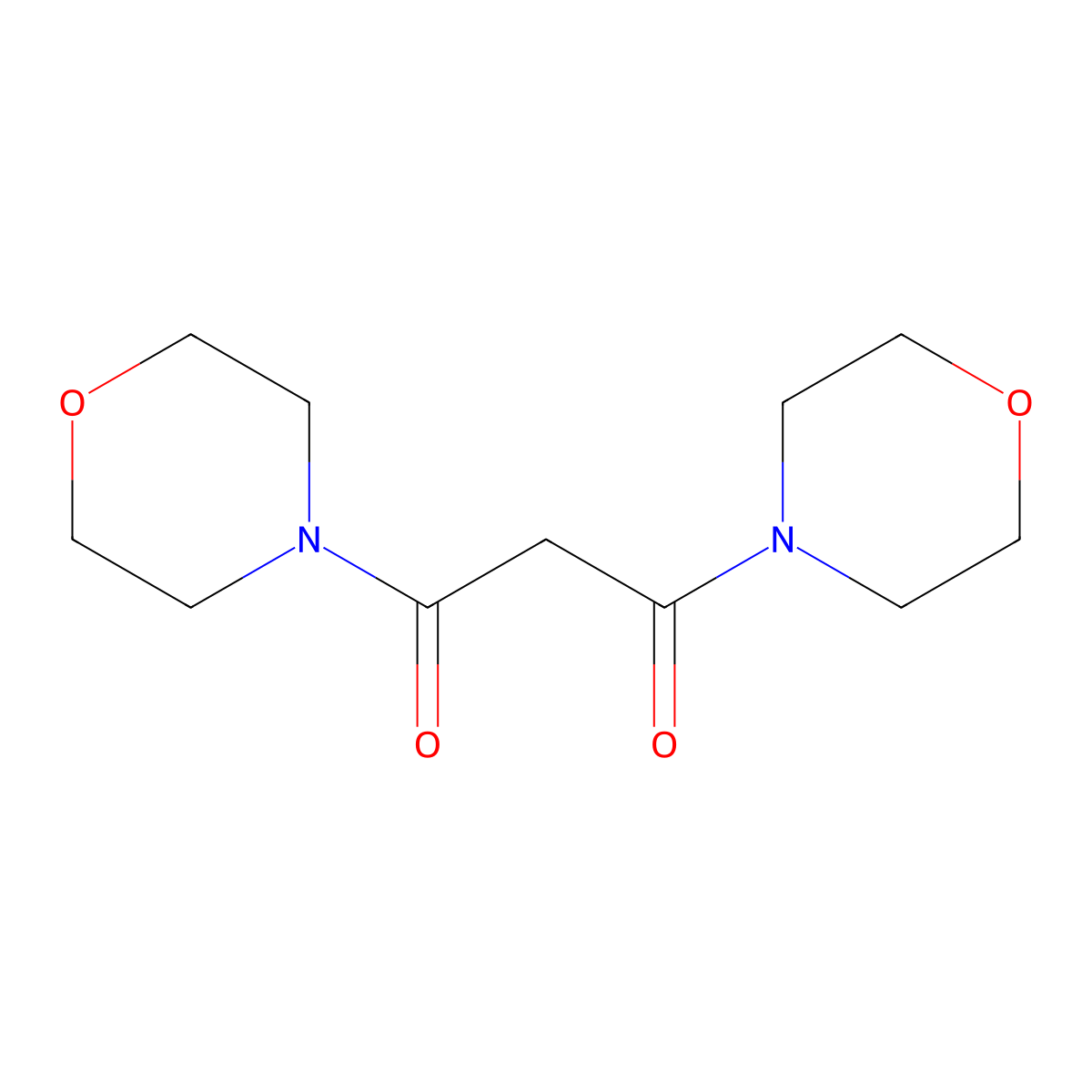 1,3-Dimorpholinopropane-1,3-dione molecular structure, CAS 10256-01-6