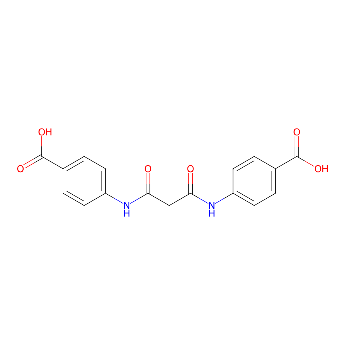 4-[[3-(4-Carboxyanilino)-3-oxopropanoyl]amino]benzoic acid molecular structure, CAS 10256-16-3