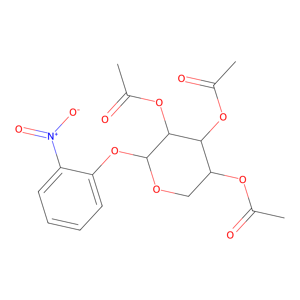 2-Nitrophenyl 2,3,4-tri-O-acetyl-b-D-xylopyranoside molecular structure, CAS 10256-24-3