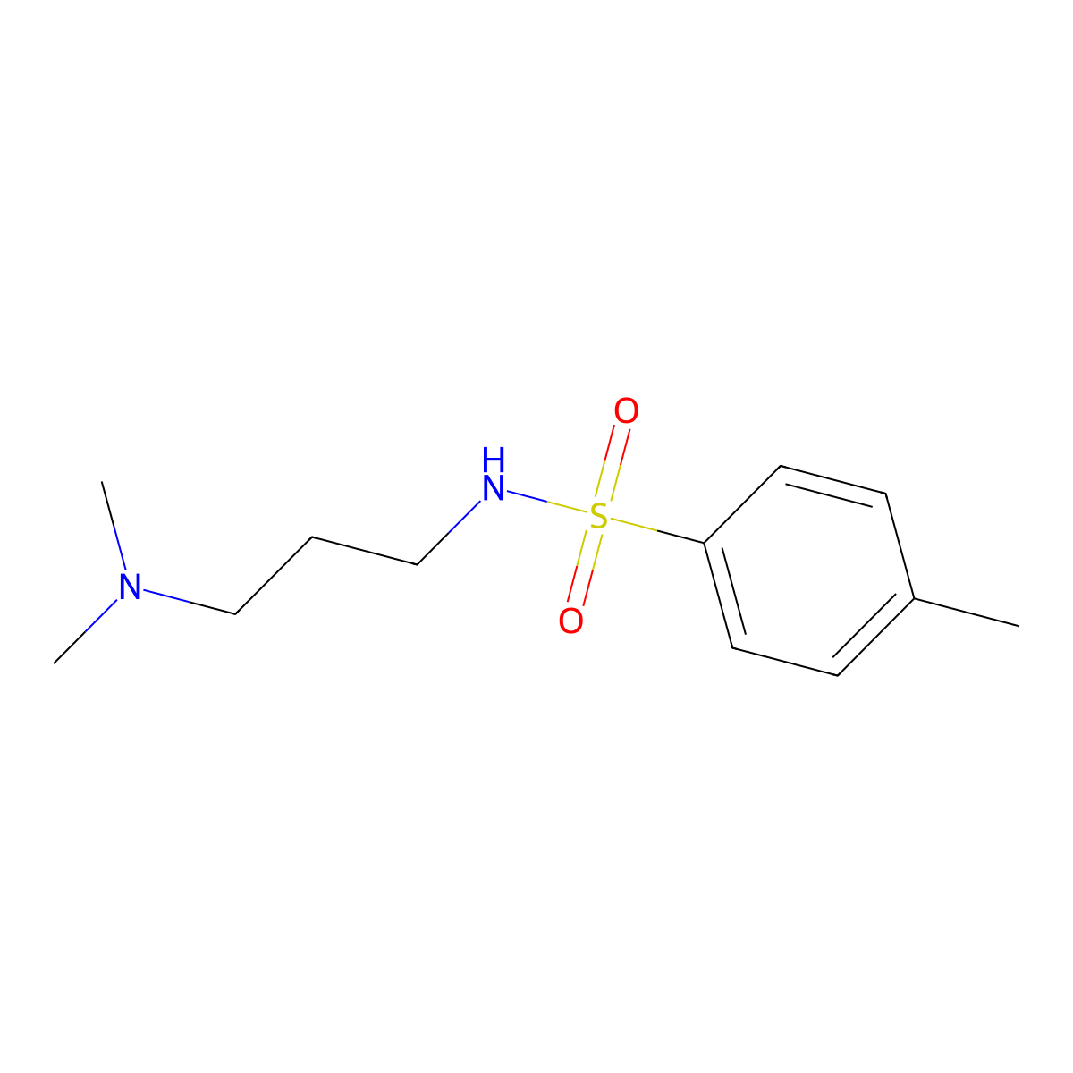 Benzenesulfonamide, N-(3-(dimethylamino)propyl)-4-methyl- molecular structure, CAS 10256-77-6