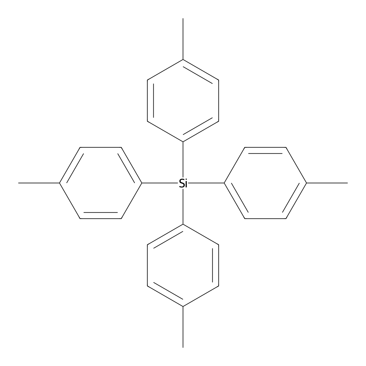 Tetrakis(4-methylphenyl)silane molecular structure, CAS 10256-83-4