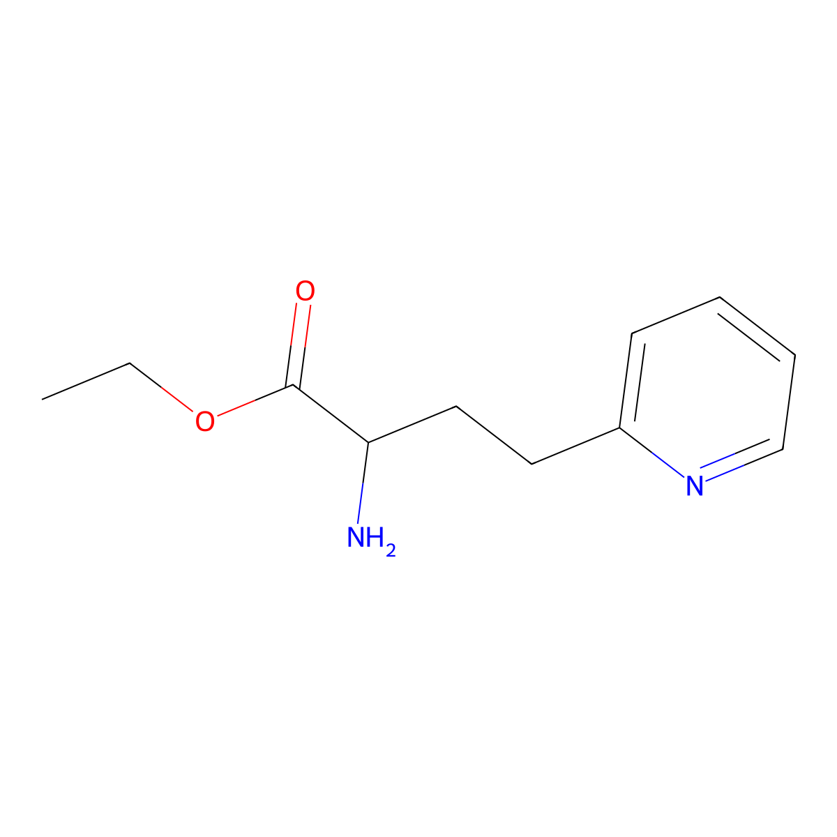 Ethyl 2-amino-4-(pyridin-2-yl)butanoate molecular structure, CAS 102560-00-9