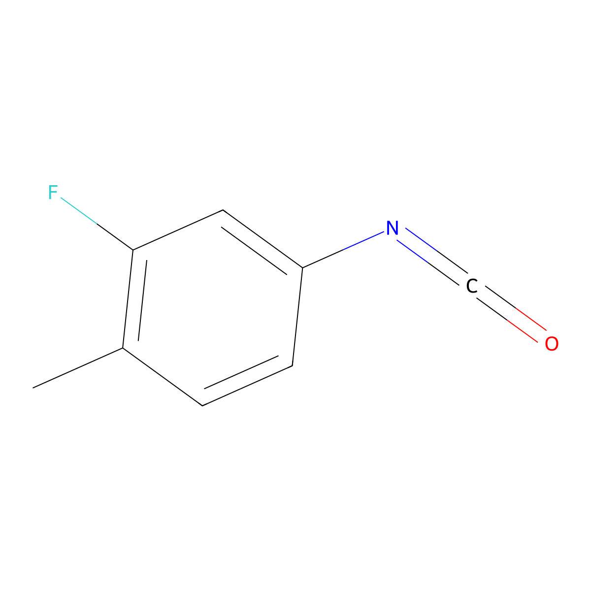 3-Fluoro-4-methylphenyl isocyanate molecular structure, CAS 102561-42-2