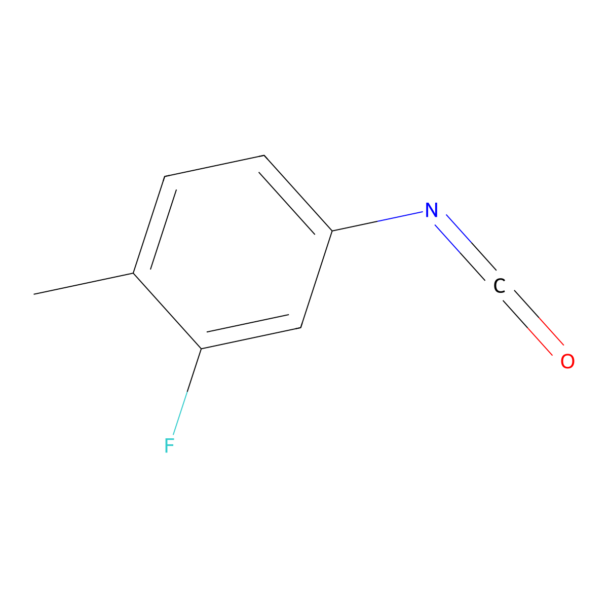 3-Fluoro-4-methylphenyl isocyanate molecular structure, CAS 102561-42-2