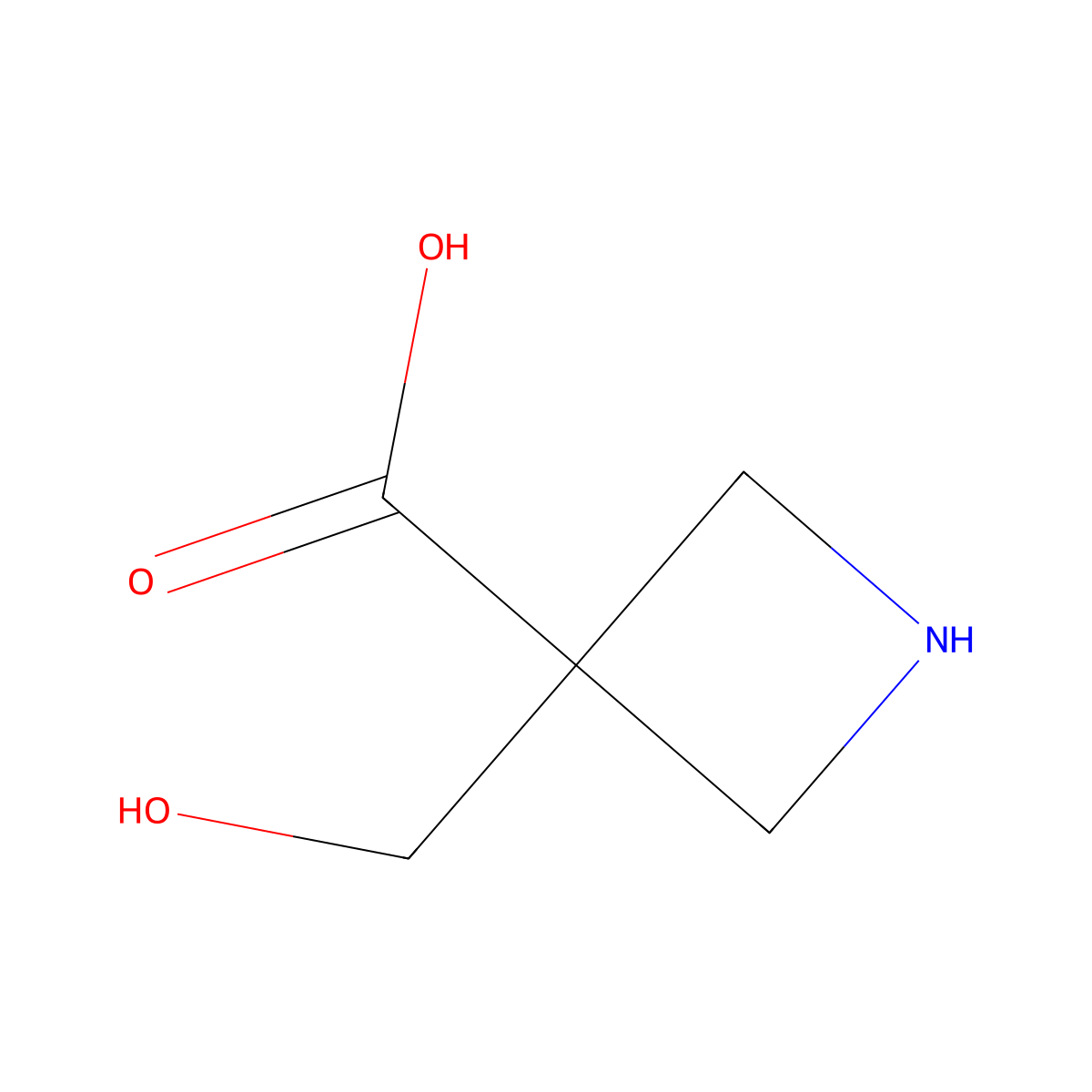 3-(Hydroxymethyl)azetidine-3-carboxylic acid molecular structure, CAS 102562-26-5