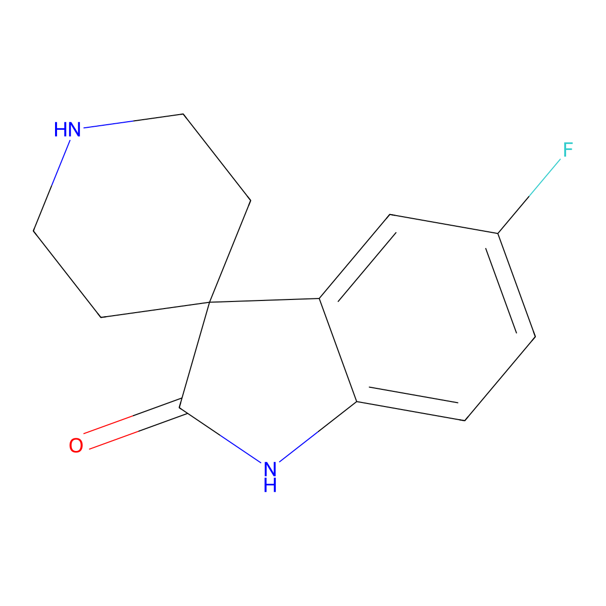 5-Fluorospiro[indoline-3,4'-piperidin]-2-one molecular structure, CAS 1025662-38-7