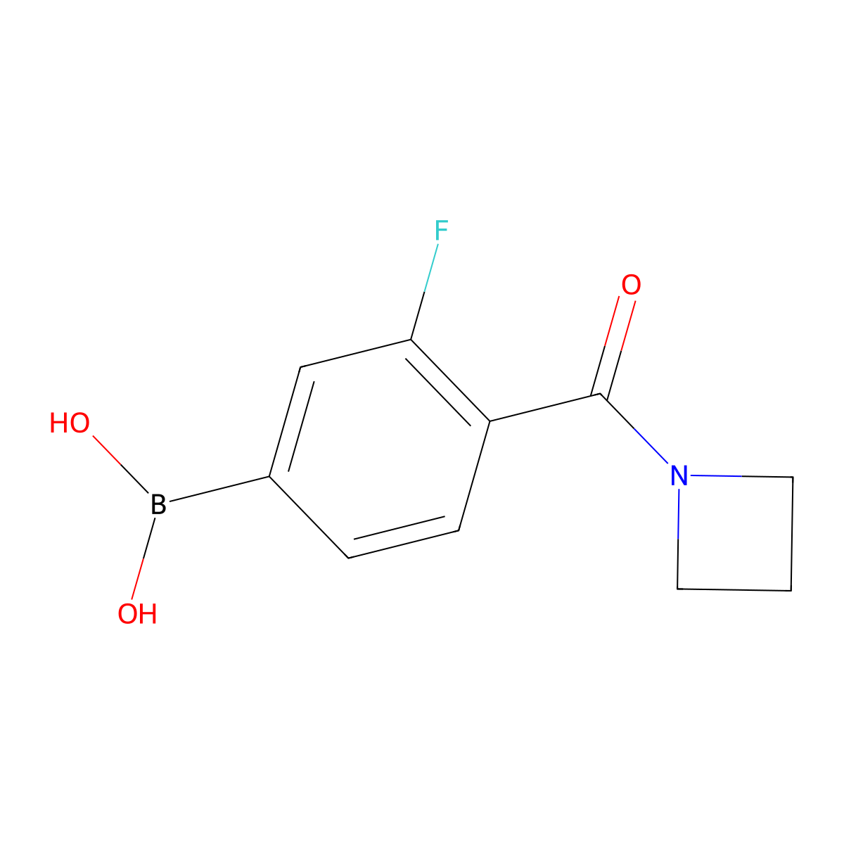 (4-(Azetidine-1-carbonyl)-3-fluorophenyl)boronic acid molecular structure, CAS 1025664-36-1