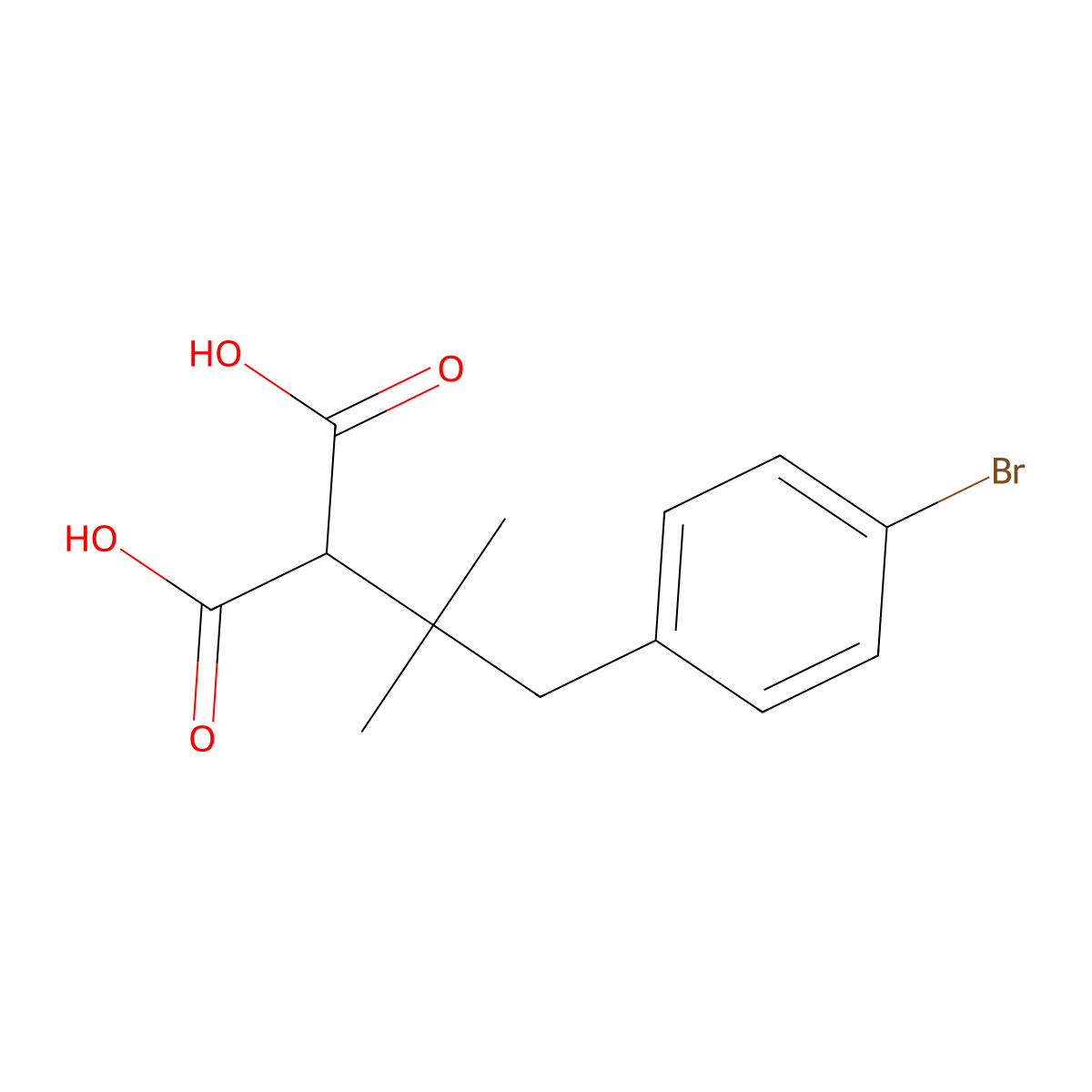 2-[1-(4-Bromophenyl)-2-methyl-2-propyl]malonic Acid molecular structure, CAS 102568-19-4