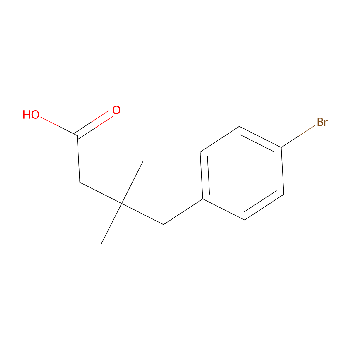 4-(4-Bromophenyl)-3,3-dimethylbutanoic acid molecular structure, CAS 102568-20-7
