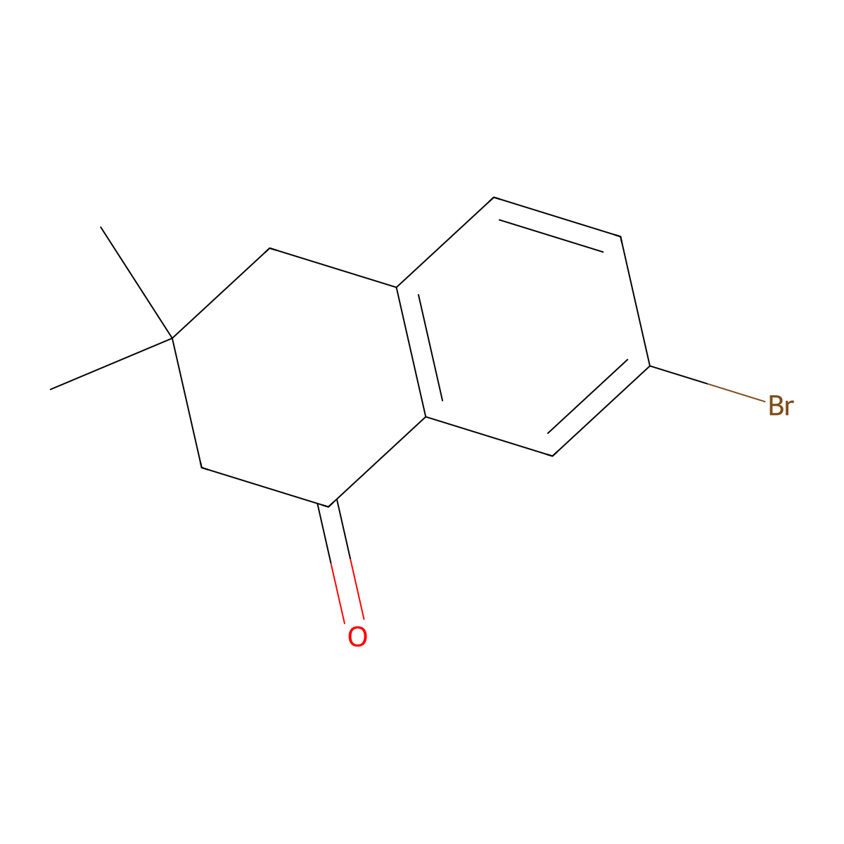 7-Bromo-3,3-dimethyl-1,2,3,4-tetrahydronaphthalen-1-one molecular structure, CAS 102568-21-8