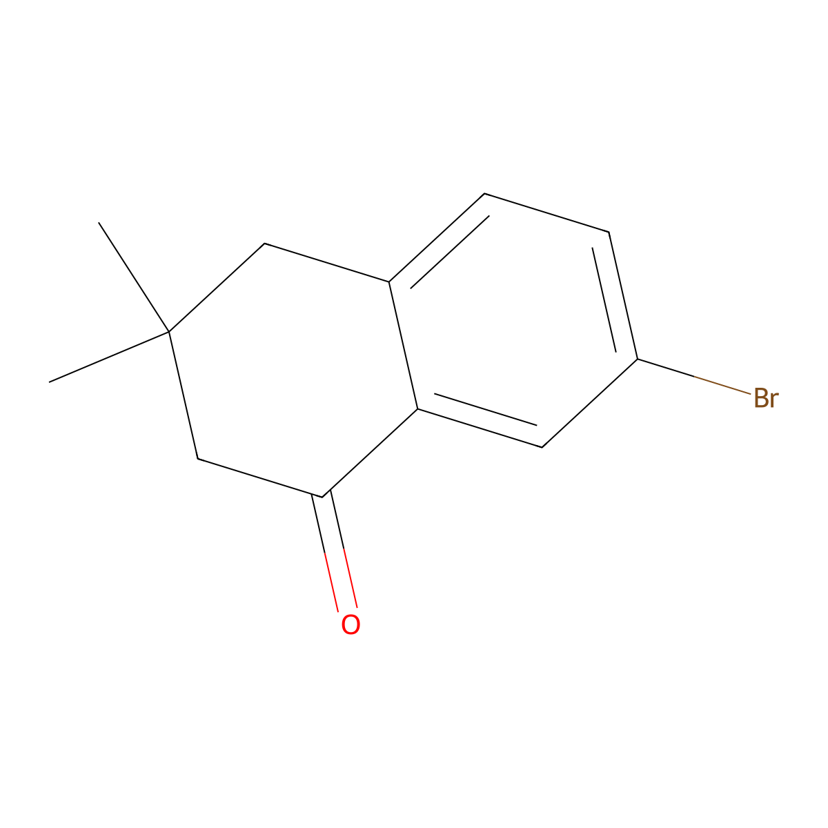 7-Bromo-3,3-dimethyl-1,2,3,4-tetrahydronaphthalen-1-one molecular structure, CAS 102568-21-8
