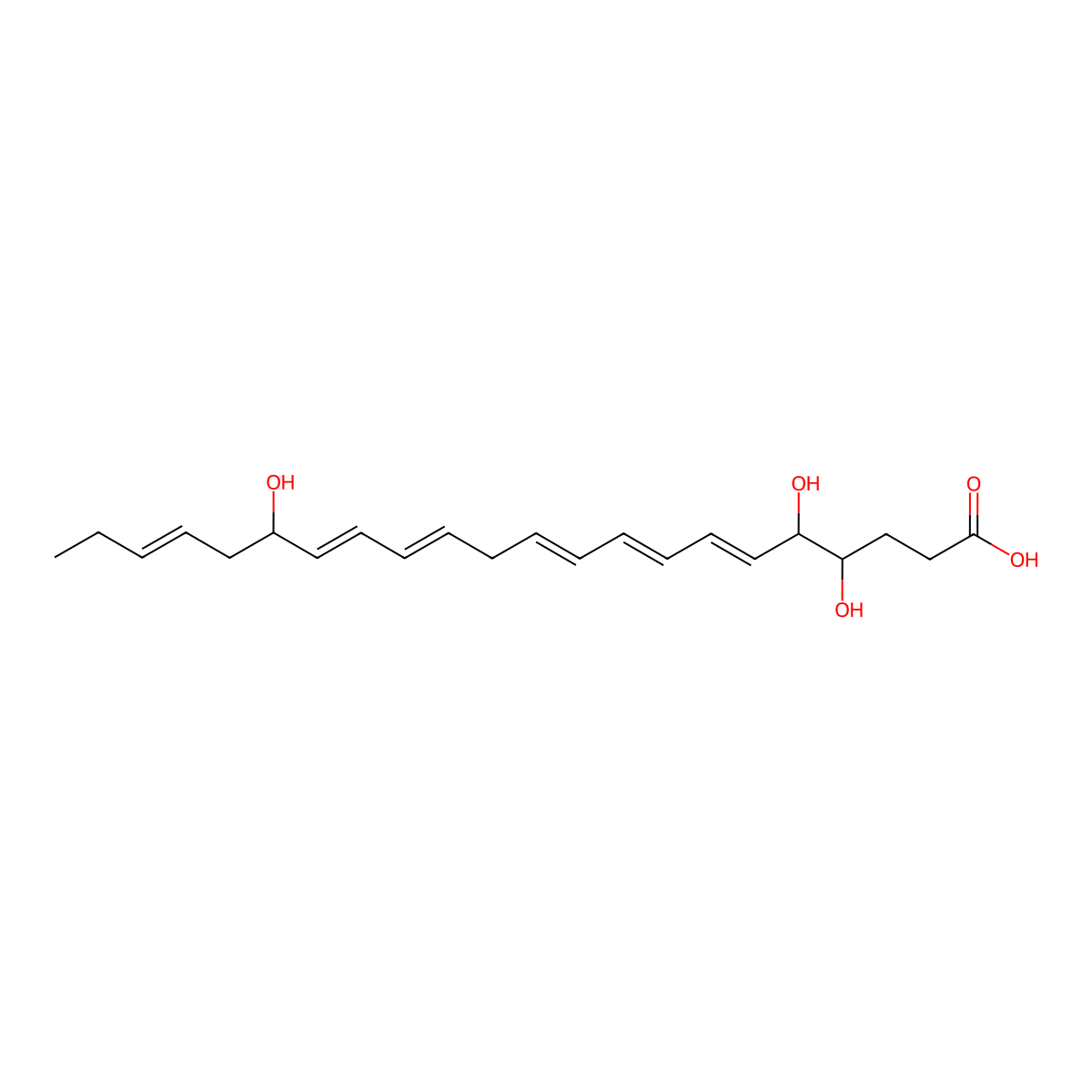 (4S,5R,6E,8E,10Z,13Z,15E,17S,19Z)-4,5,17-trihydroxydocosa-6,8,10,13,15,19-hexaenoic acid molecular structure, CAS 1025684-60-9