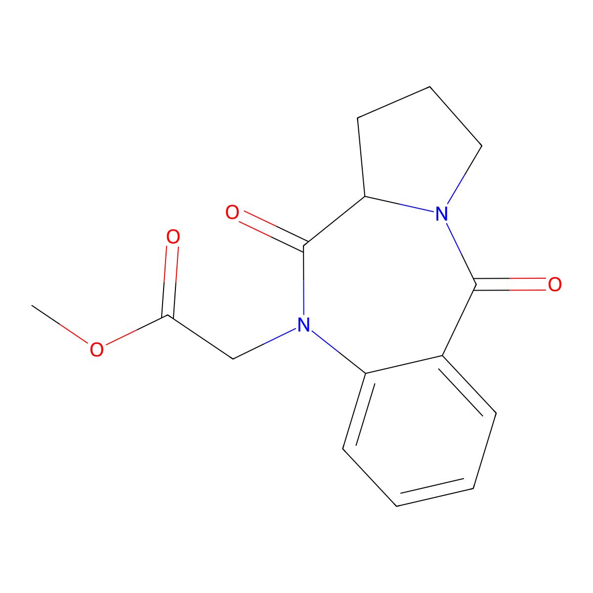 methyl (5,11-dioxo-2,3,11,11a-tetrahydro-1H-pyrrolo[2,1-c][1,4]benzodiazepin-10(5H)-yl)acetate molecular structure, CAS 1025685-03-3