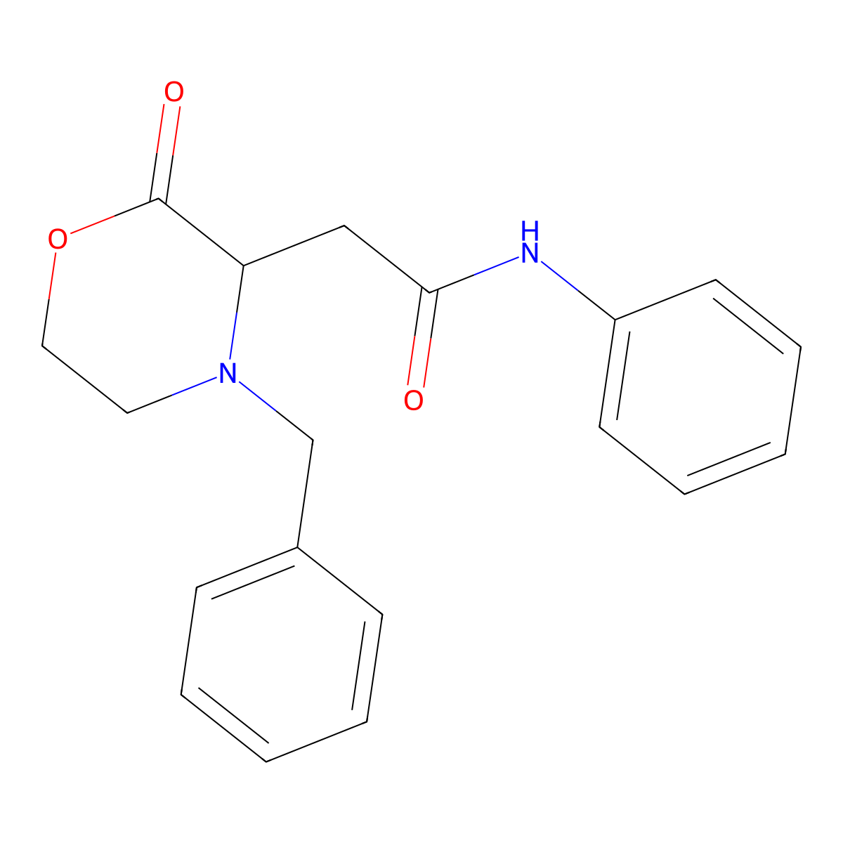 2-(4-benzyl-2-oxomorpholin-3-yl)-N-phenylacetamide molecular structure, CAS 1025687-18-6