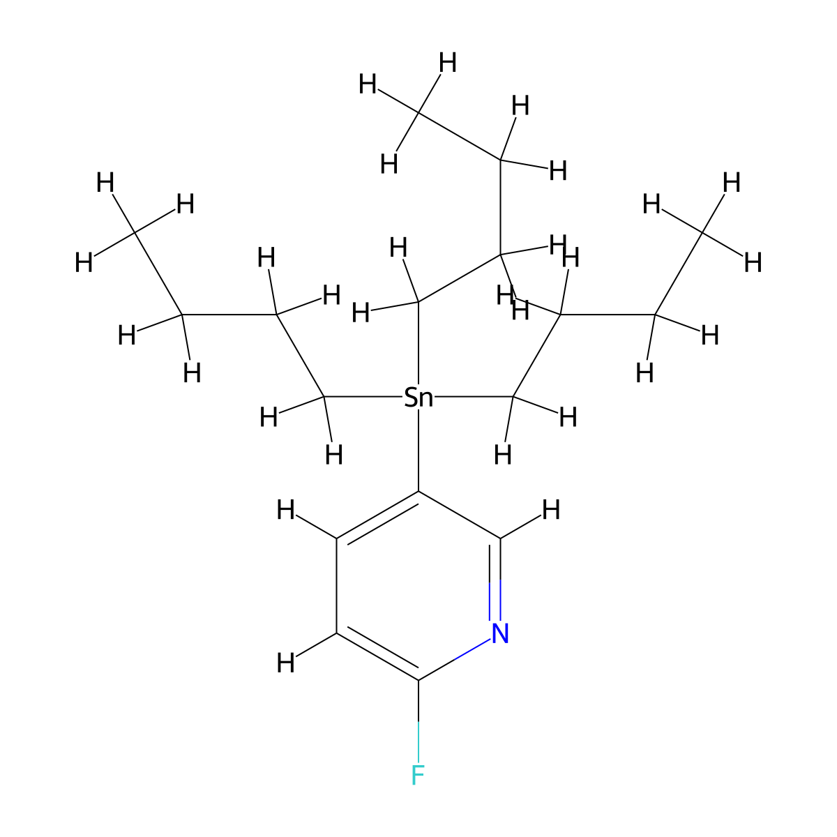 2-Fluoro-5-(tributylstannyl)pyridine molecular structure, CAS 1025687-41-5