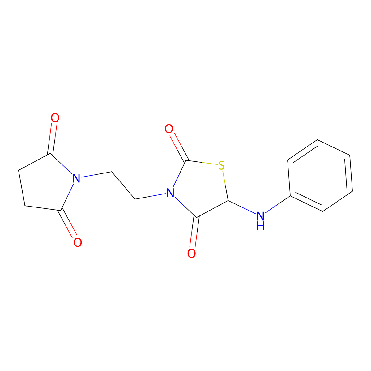 3-(2-(2,5-Dioxopyrrolidin-1-yl)ethyl)-5-(phenylamino)thiazolidine-2,4-dione molecular structure, CAS 1025687-77-7